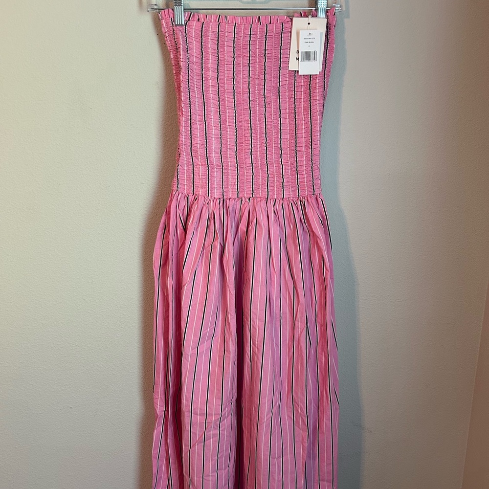Women’s Damson Madder Dress Mia Midi Dress Size 6 In pink business stripe - Picture 4 of 12